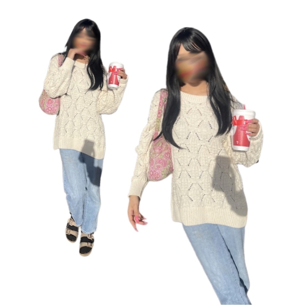 white knit sweater by alya